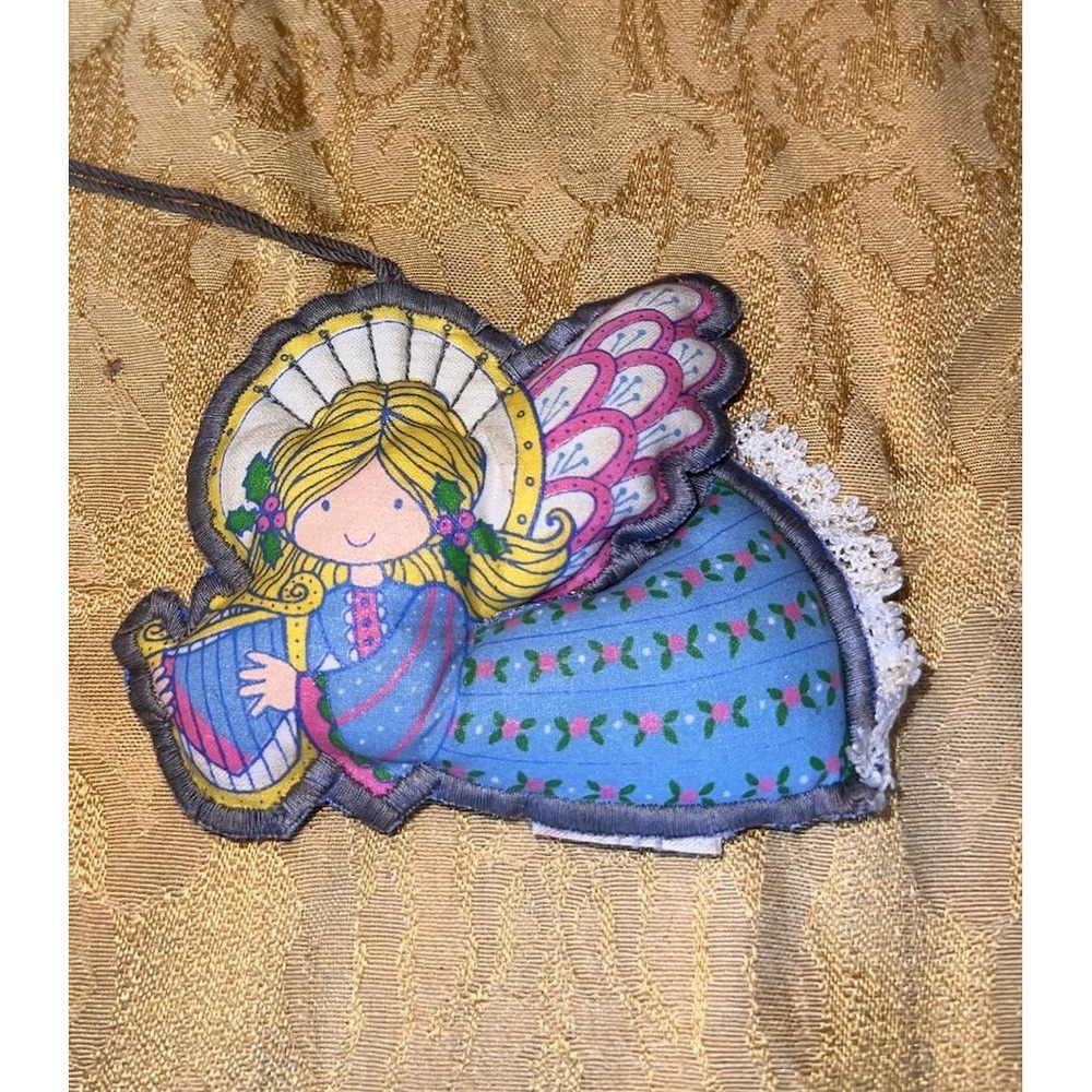 Hallmark Christmas Vintage 1979 Cloth Angel Music Angel Ornament